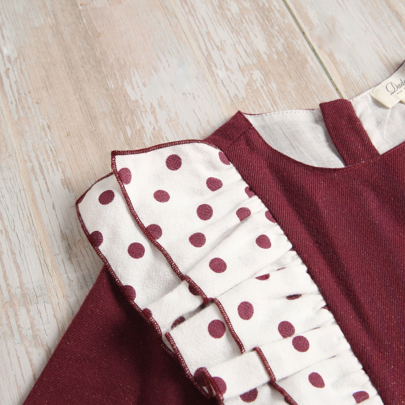 Vestido Jr niña franela vino